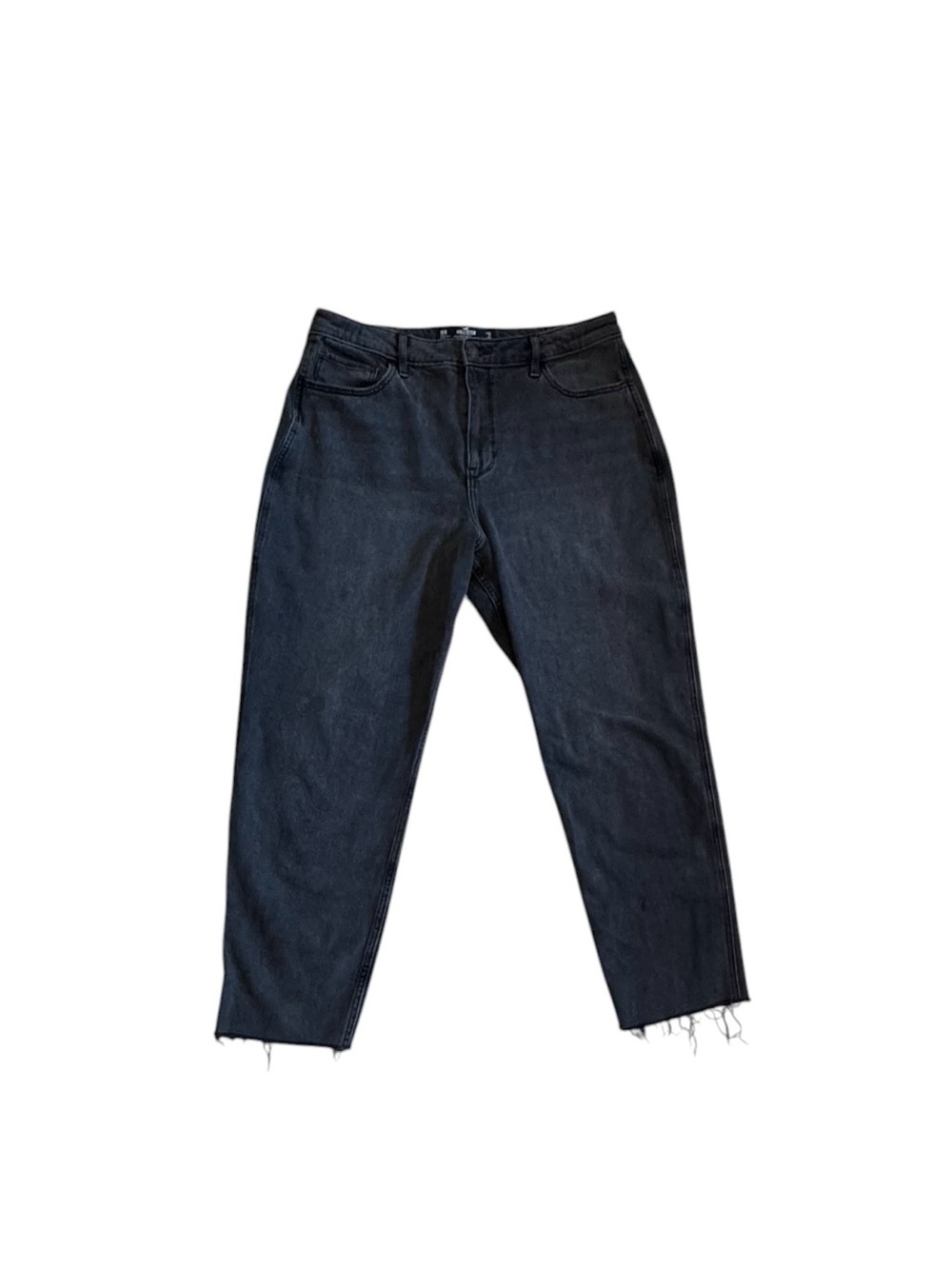 Hollister Women's Black High-Rise Straight Leg Raw Hem Jeans - Size 32